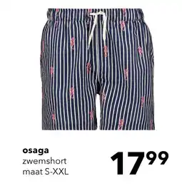 Scapino Osaga heren zwemshort gestreept blauw aanbieding