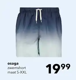 Scapino Osaga heren zwemshort met faded print blauw grijs aanbieding