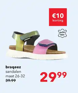 Scapino Braqeez leren meisjes sandalen metallic multicolor aanbieding