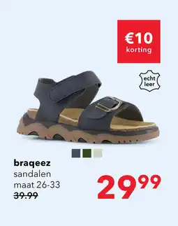Scapino Braqeez leren jongens sandalen donkerblauw aanbieding