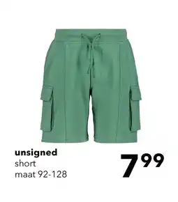 Scapino Unsigned jongens cargo sweatshort groen aanbieding