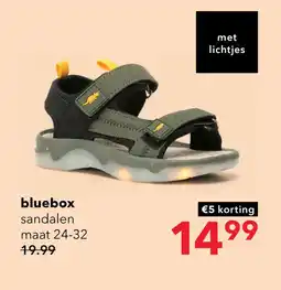 Scapino Blue Box jongens sandalen groen met lichtjes aanbieding