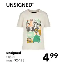 Scapino Unsigned jongens T-shirt met wilde dieren beige aanbieding