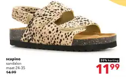 Scapino Meisjes bio sandalen met panterprint beige zwart aanbieding