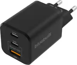 Coolblue BlueBuilt Power Delivery + Quick Charge Oplader met 3 Usb Poorten 65W Zwart aanbieding