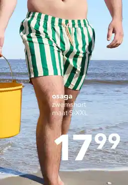 Scapino Osaga gestreepte heren zwembroek groen beige aanbieding