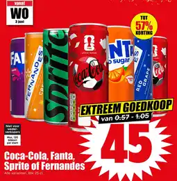 Dirk Coca-Cola, Fanta, Sprite of Fernandes aanbieding