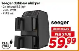 Dekamarkt Seeger dubbele airfryer aanbieding