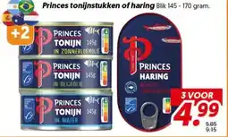Dekamarkt Princes tonijnstukken of haring aanbieding