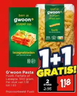Vomar Voordeelmarkt G'woon Pasta aanbieding