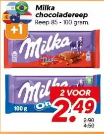 Dekamarkt Milka chocoladereep aanbieding