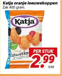 Dekamarkt Katja oranje leeuwekoppen aanbieding