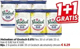 Dekamarkt Heineken of Grolsch 0.0% aanbieding