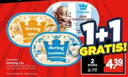 Vomar Voordeelmarkt DIEPVRIES Hertog IJs aanbieding