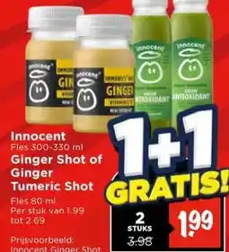 Vomar Voordeelmarkt Innocent Ginger Shot of Ginger Tumeric Shot aanbieding