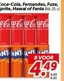 Dekamarkt Coca-Cola, Fernandes, Fuze, Sprite, Hawai of Fanta aanbieding