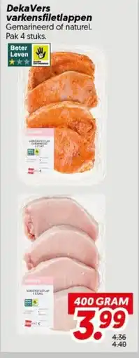 Dekamarkt DekaVers varkensfiletlappen aanbieding