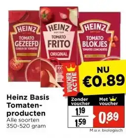 Vomar Voordeelmarkt Heinz Basis Tomaten- producten aanbieding