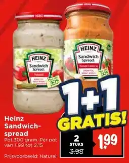 Vomar Voordeelmarkt Heinz Sandwich- spread aanbieding