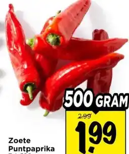 Vomar Voordeelmarkt Zoete Puntpaprika Zak 500 gram aanbieding