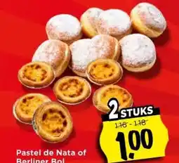 Vomar Voordeelmarkt Pastel de Nata of Berliner Bol aanbieding