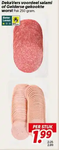 Dekamarkt DekaVers voordeel salami of Gelderse gekookte worst aanbieding