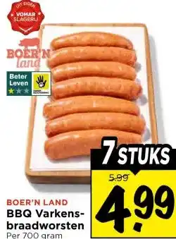 Vomar Voordeelmarkt BBQ Varkens- braadworsten aanbieding