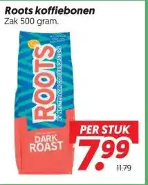 Dekamarkt Roots koffiebonen aanbieding