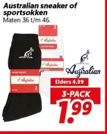 Dekamarkt Australian sneaker of sportsokken aanbieding