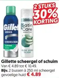 Dekamarkt Gillette scheergel of schuim aanbieding