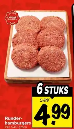 Vomar Voordeelmarkt Runder- hamburgers aanbieding