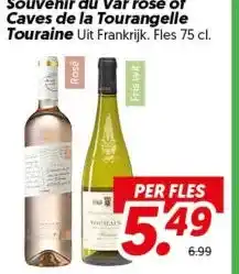 Dekamarkt Souvenir du Var rosé of Caves de la Tourangelle Touraine aanbieding