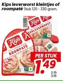Dekamarkt Kips leverworst kleintjes of roompaté aanbieding