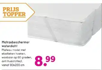 Leen Bakker Matrasbeschermer waterdicht 80x200 cm aanbieding