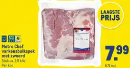 Makro Metro Chef varkensbuikspek met zwoerd aanbieding