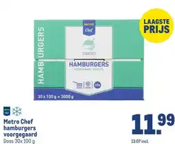 Makro Metro Chef hamburgers voorgegaard aanbieding