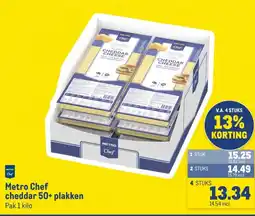 Makro Metro Chef cheddar 50+ plakken aanbieding
