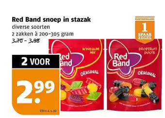 Poiesz Red Band snoep in stazak aanbieding