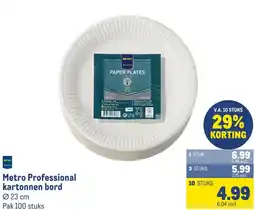 Makro Metro Professional kartonnen bord aanbieding