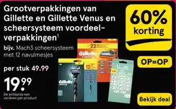 Etos Grootverpakkingen van Gillette en Gillette Venus en scheersysteem voordeel- verpakkingen¹ aanbieding
