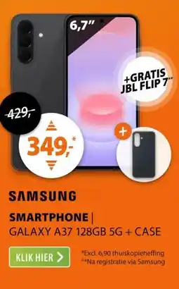 Expert Samsung Galaxy A37 128GB 5G + Silicone Case Zwart aanbieding