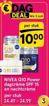 Etos NIVEA Q10 Power dagcrème SPF 15 en nachtcrème aanbieding