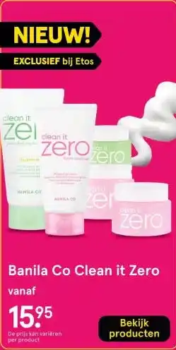 Etos Banila Co Clean it Zero aanbieding