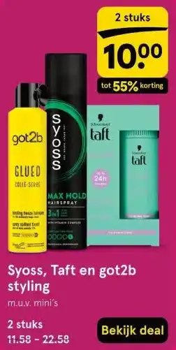 Etos Syoss, Taft en got2b styling aanbieding