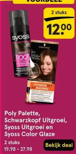 Etos Poly Palette, Schwarzkopf Uitgroei, Syoss Uitgroei en Syoss Color Glaze aanbieding