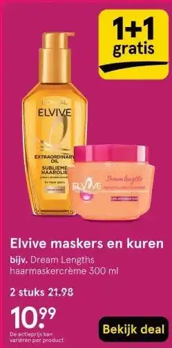 Etos Elvive maskers en kuren aanbieding