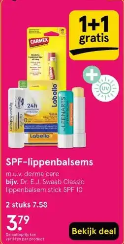 Etos SPF-lippenbalsems aanbieding