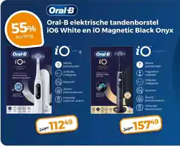 Trekpleister Oral-B elektrische tandenborstel i06 White en iO Magnetic Black Onyx aanbieding