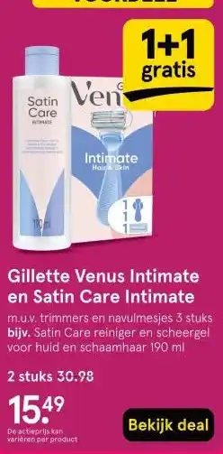 Etos Gillette Venus Intimate en Satin Care Intimate aanbieding