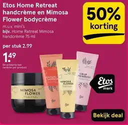 Etos Etos Home Retreat handcrème en Mimosa Flower bodycrème aanbieding
